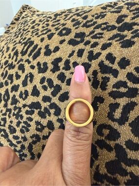 SOKO Polished Brass Rounded Band Ring. Size 6.